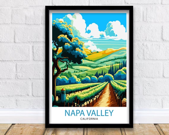 Napa Valley Travel Poster, California Wine Country