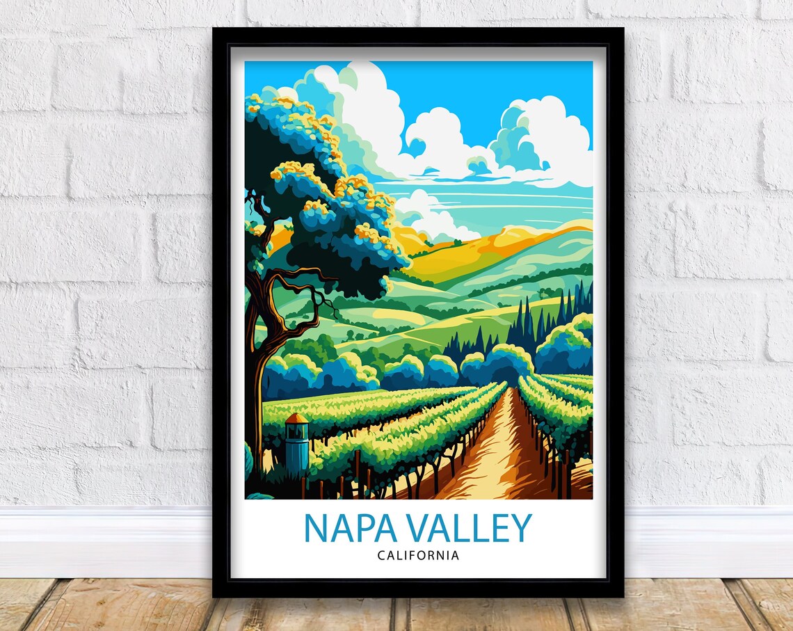 Napa Valley Travel Poster, California Wine Country