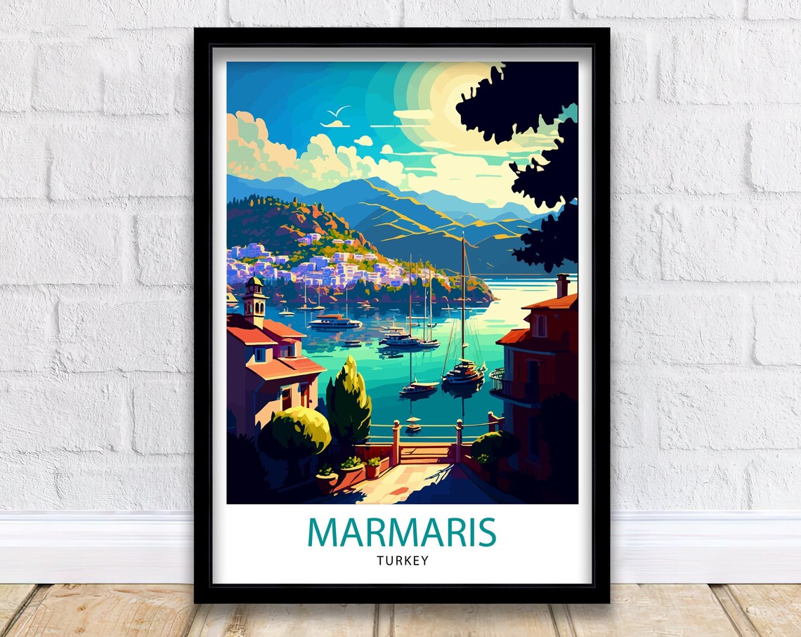 Marmaris Turkey Travel Poster, Europe Wall Art