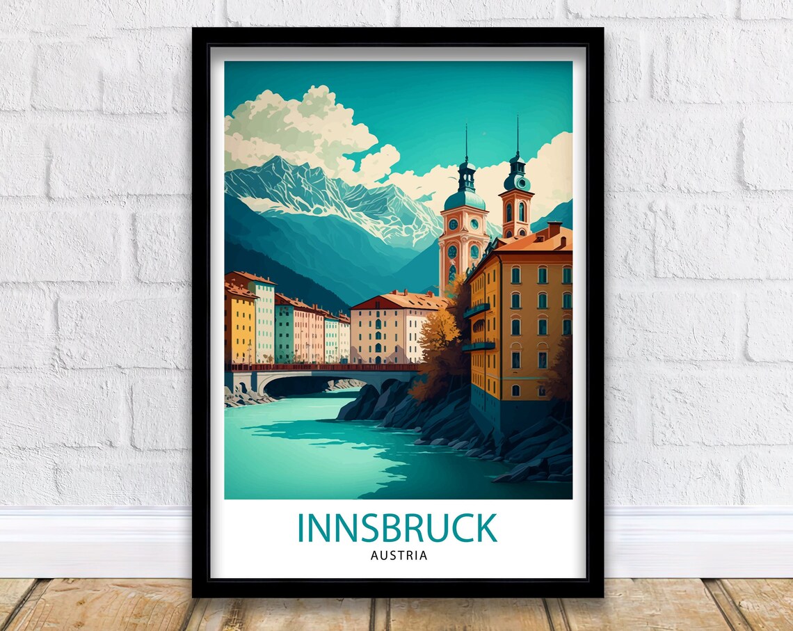 Innsbruck Austria Travel Poster, Europe Wall Decor