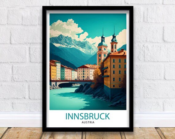 Innsbruck Austria Travel Poster, Europe Wall Decor