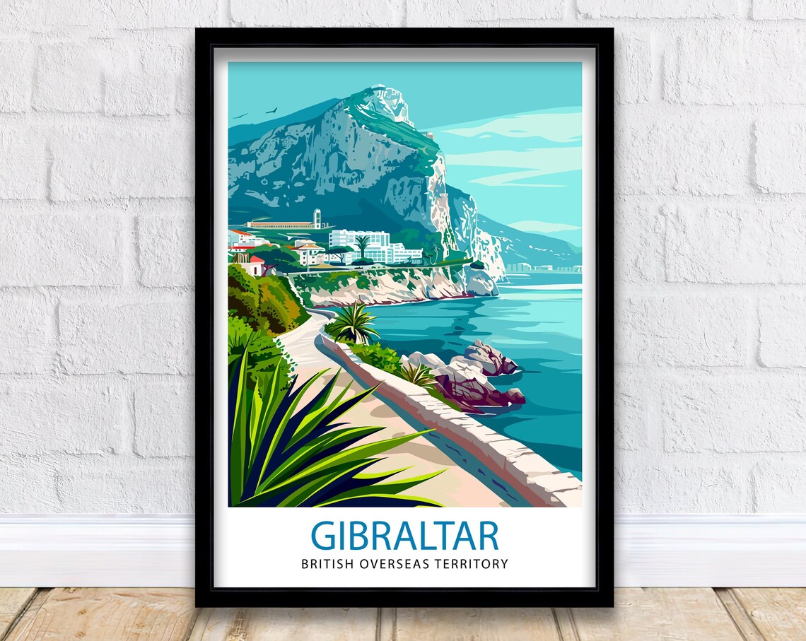 Gibraltar Travel Poster, Europe Wall Decor