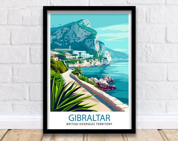 Gibraltar Travel Poster, Europe Wall Decor