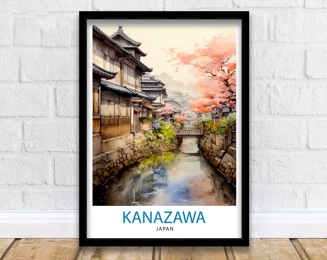 Kanazawa Japan Travel Print Kanazawa Wall Decor Kanazawa Poster Japan Travel Prints Kanazawa Art Print Kanazawa Illustration Kanazawa Wall