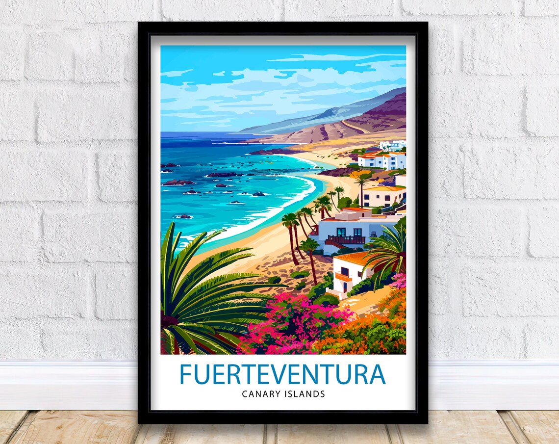 Fuerteventura Travel Poster, Canary Islands Wall Decor