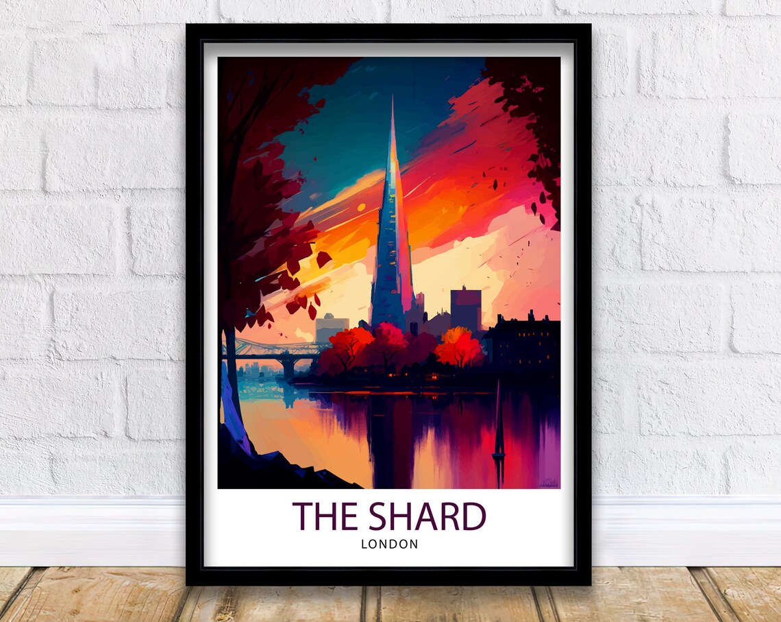 The Shard London Travel Poster, London Wall Art