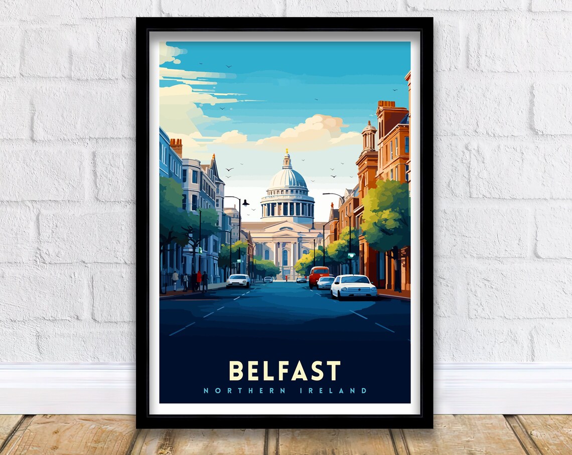 Belfast Northern Ireland Cityscape Illustration Art Print