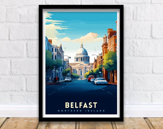 Belfast Northern Ireland Cityscape Illustration Art Print