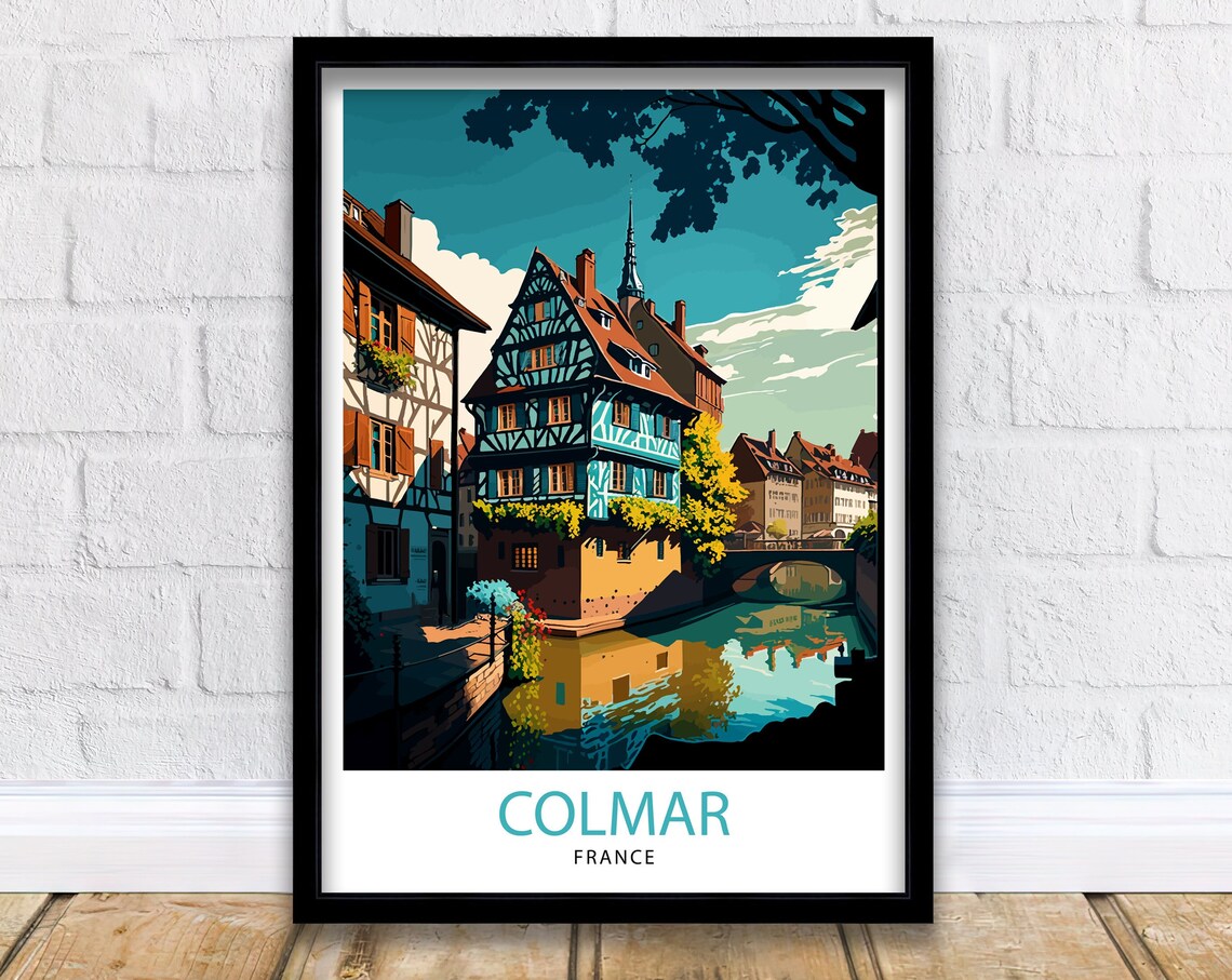 Colmar France Vintage Travel Poster, Europe