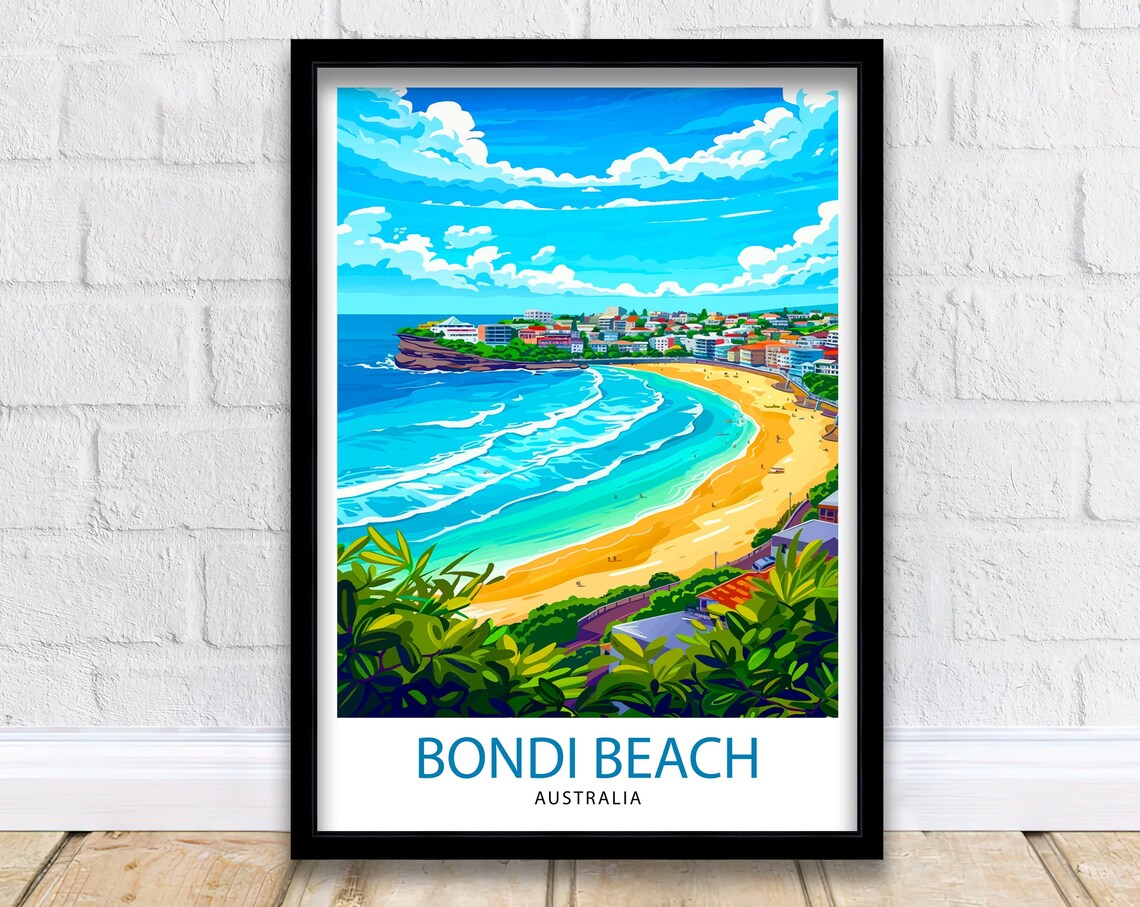 Bondi Beach Sydney Travel Poster, Australia