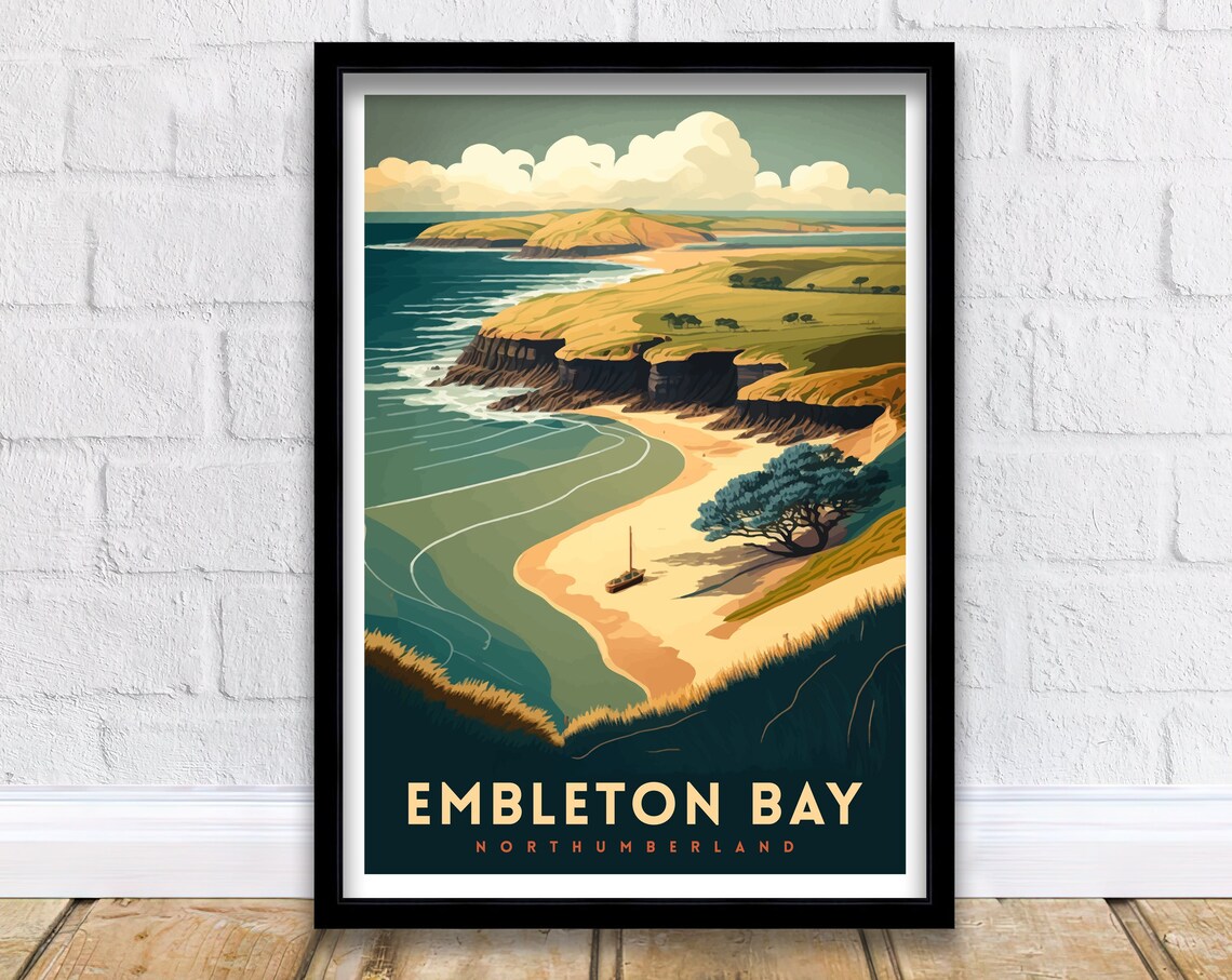 Embleton Bay Northumberland Travel Poster