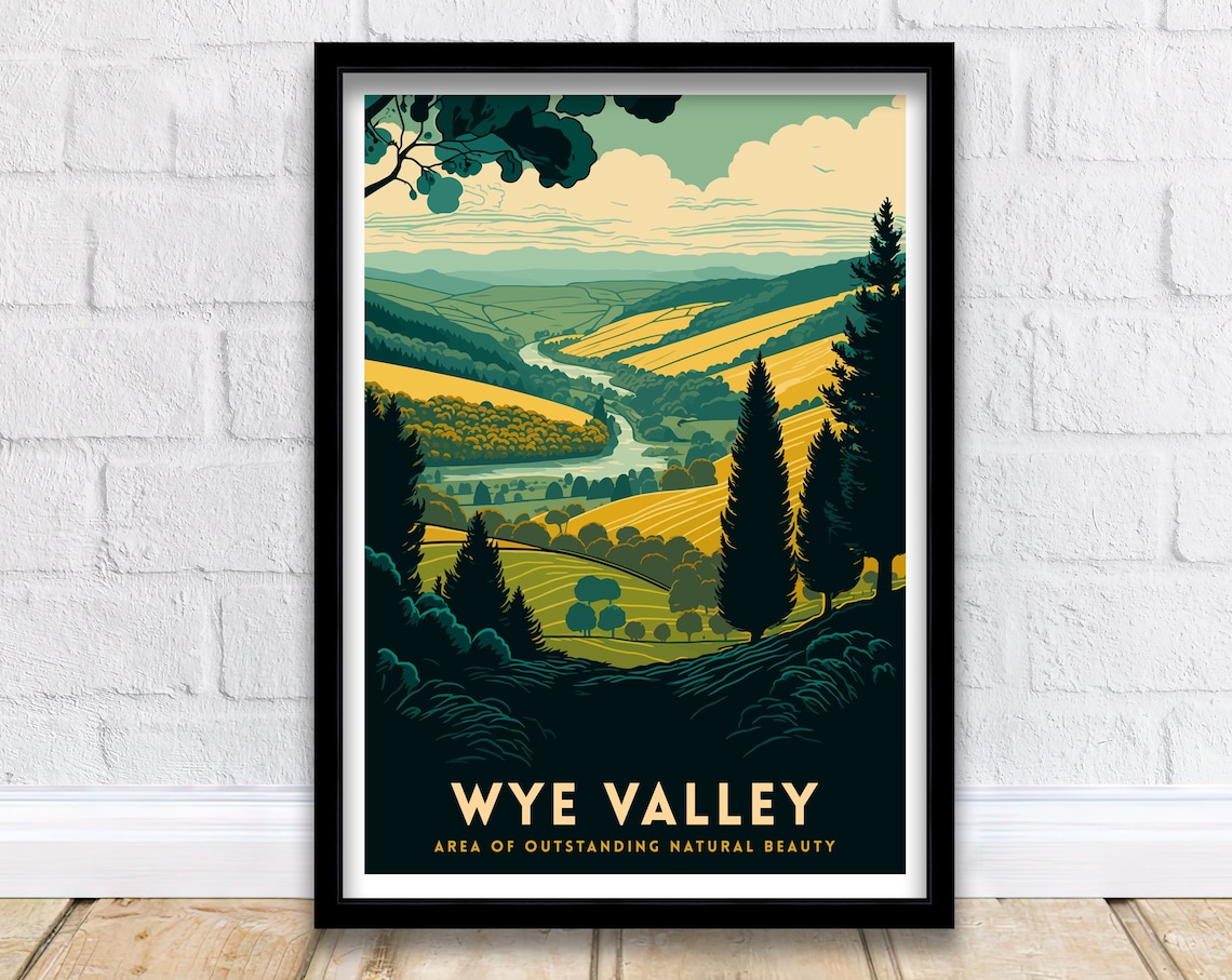Wye Valley Travel Poster, Wye Valley Home Decor