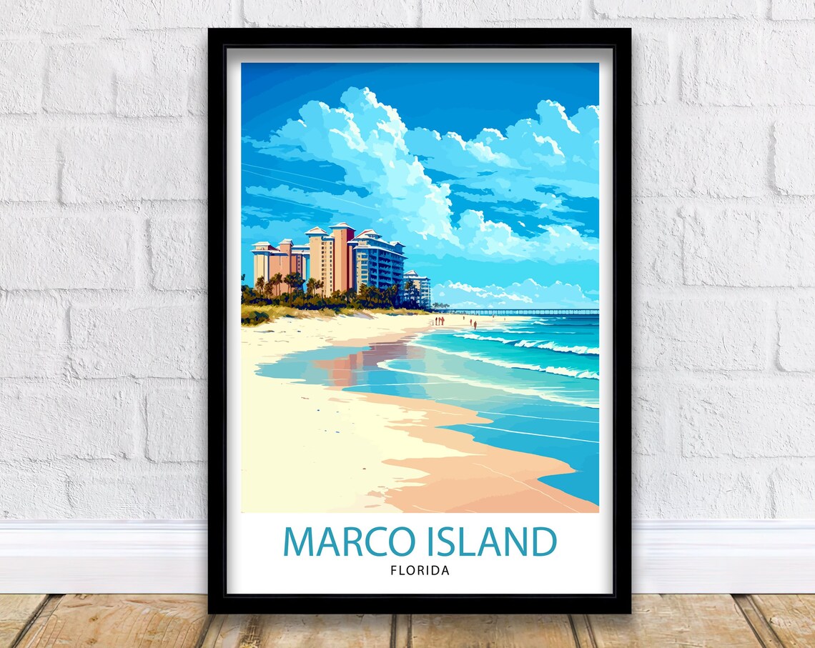 Marco Island Florida Travel Poster, Beach Decor