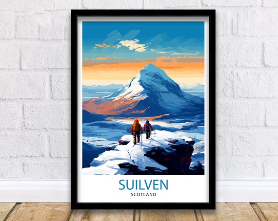 Suilven Mountain Print Scotland Highland Landscape Scottish Wilds Wall Art Nature Lover Gift Suilven Hiking Poster Scotland Travel Decor