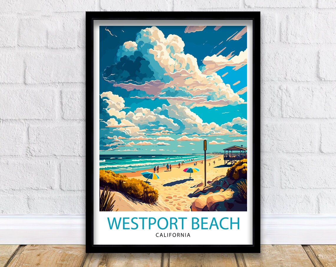 Westport Beach California Sand Lifeguard Tower Travel Poster