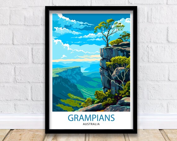 Grampians Australia Sandstone Cliffs Valley Overlook Scenic Poster