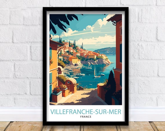 Villefranche Sur Mer Travel Poster, France Wall Art