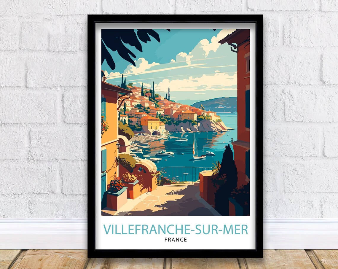 Villefranche Sur Mer Travel Poster, France Wall Art