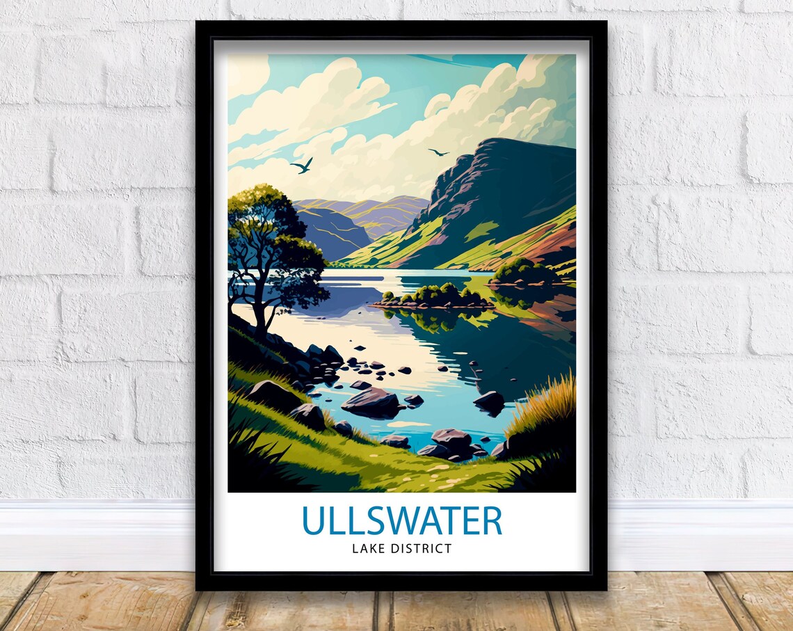 Ullswater Lake District Travel Poster, Home Decor