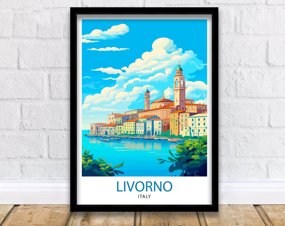 Livorno Italy Travel Print Livorno Wall Decor Livorno Poster Italy Travel Prints Livorno Art Print Livorno Illustration Livorno Wall Art