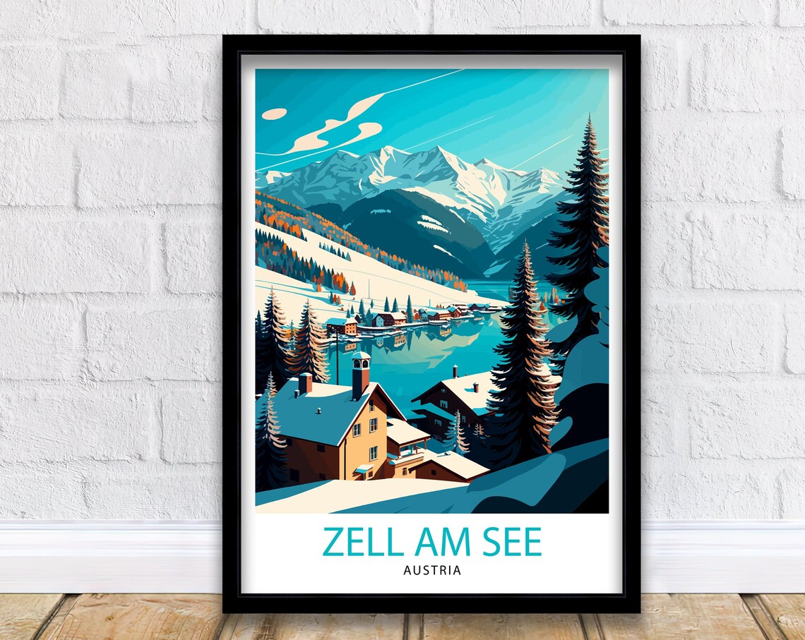 Zell Am See Austria Travel Poster, Wall Decor