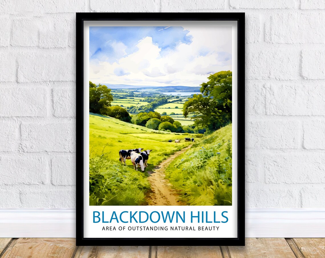 Blackdown Hills AONB Art Print, English Countryside