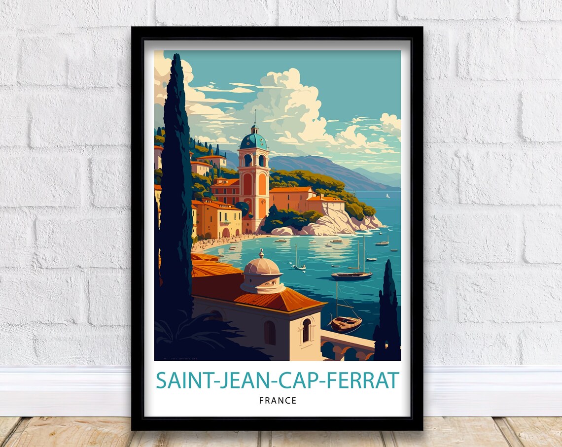 Saint Jean Cap Ferrat Travel Poster, French Riviera