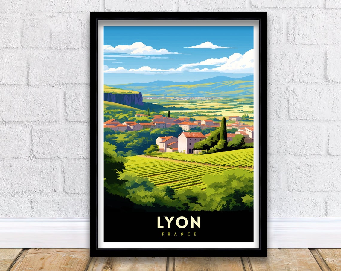 Lyon France Travel Print Lyon Wall Decor Lyon Poster France Travel Prints Lyon Art Print Lyon Illustration Lyon Wall Art France Print