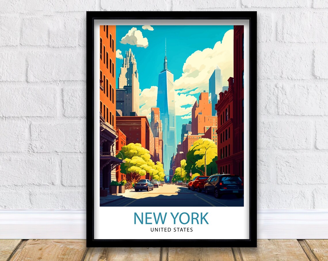 New York City Travel Poster, NYC Illustration