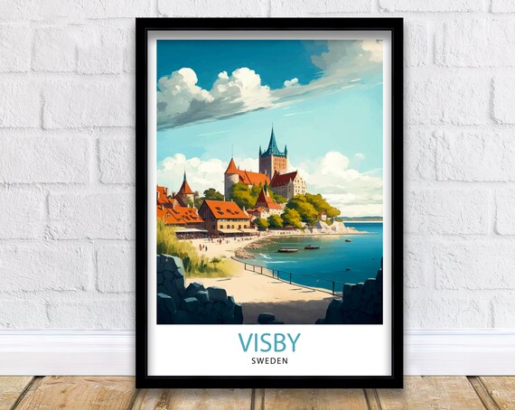 Visby Sweden Medieval Seaside Walled Old Town Cathedral Poster