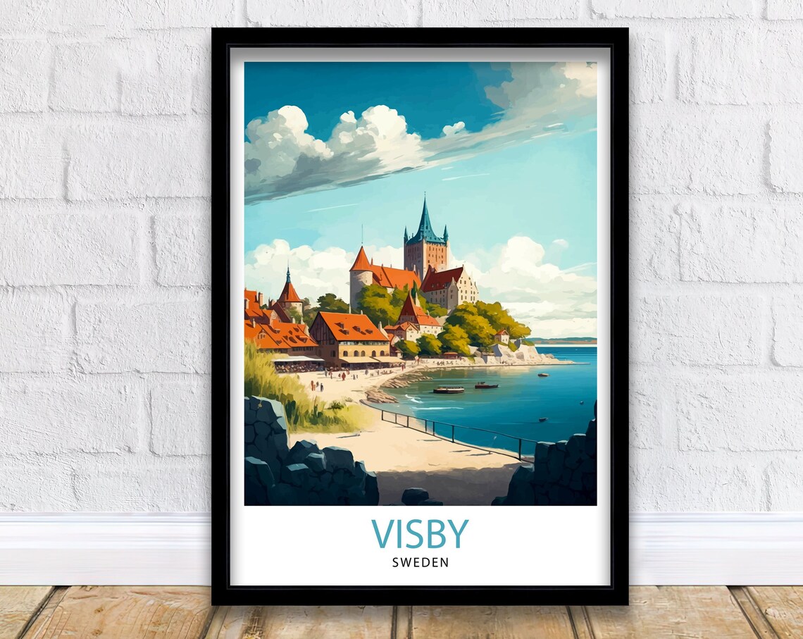 Visby Sweden Medieval Seaside Walled Old Town Cathedral Poster