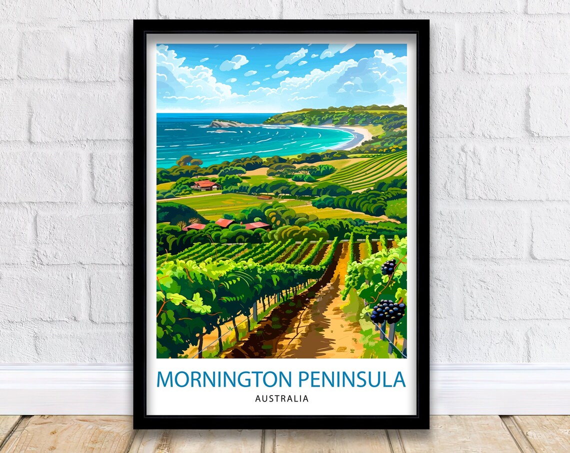 Mornington Peninsula Australia Vineyard Coast View Art Poster