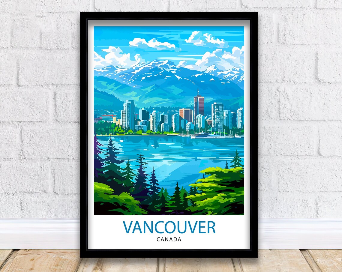 Vancouver Travel Poster, Canada City Wall Decor