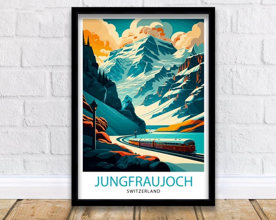 Jungfraujoch Switzerland Travel Poster, Europe View