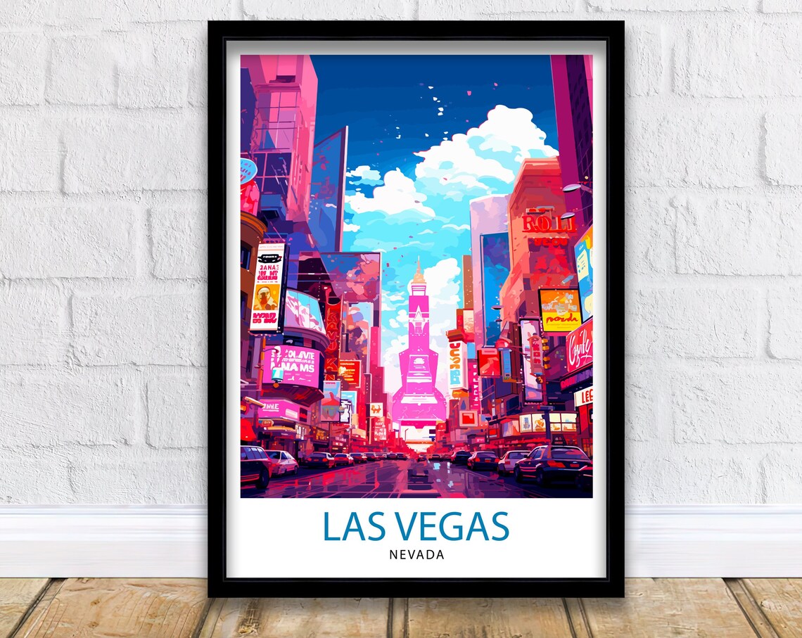 Las Vegas Nevada Travel Poster, Souvenir Wall Art