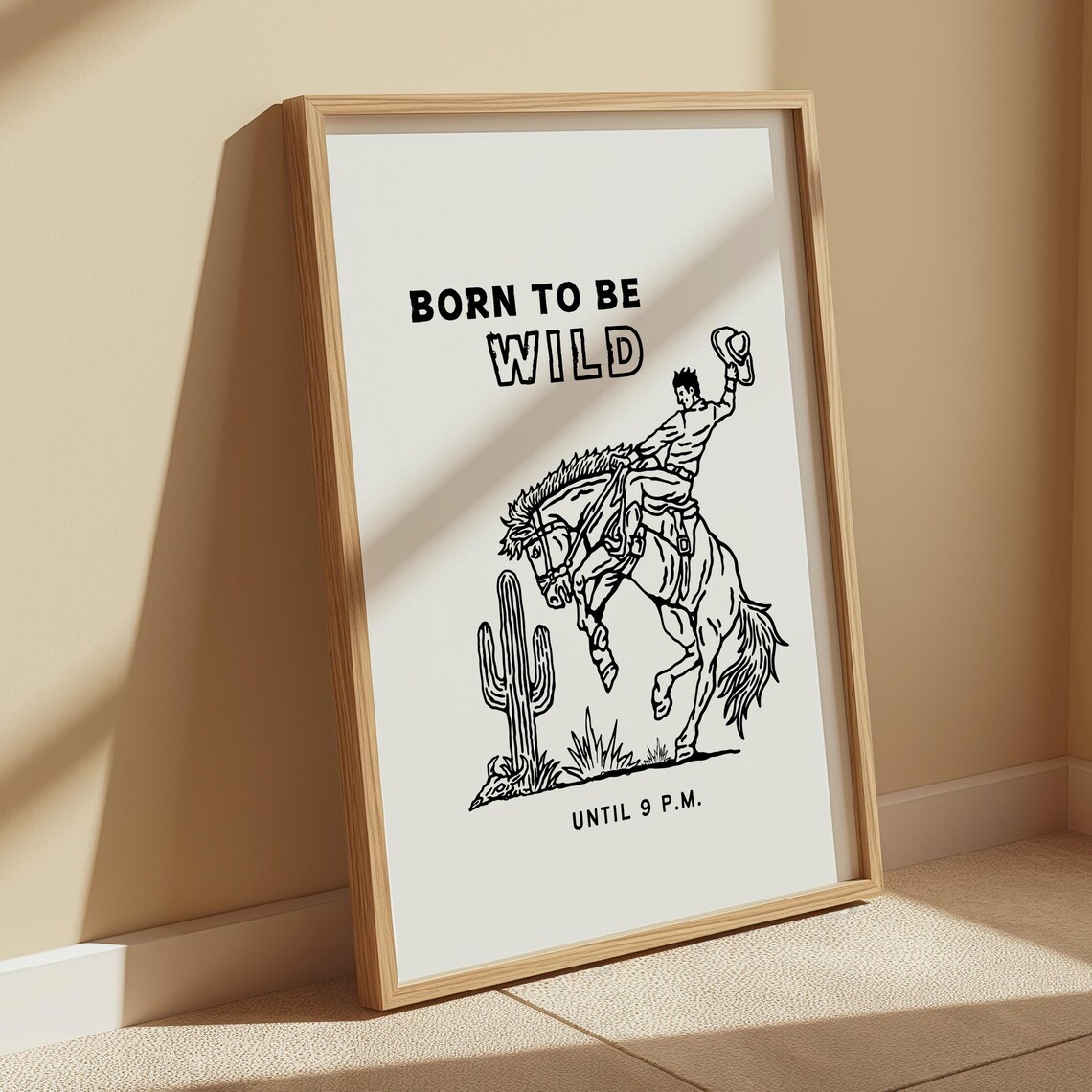 Born To Be Wild Minimalist Western Horse Art