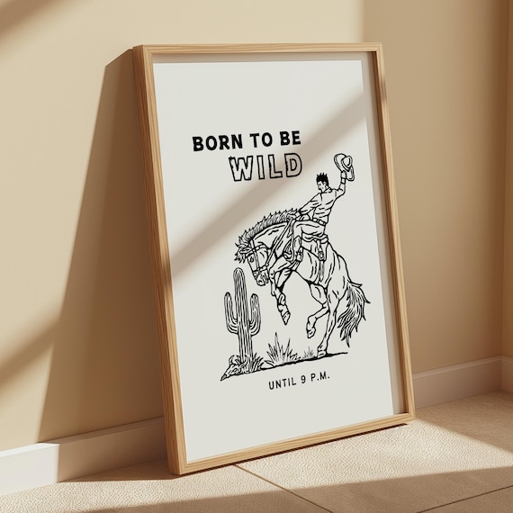 Born To Be Wild Minimalist Western Horse Art