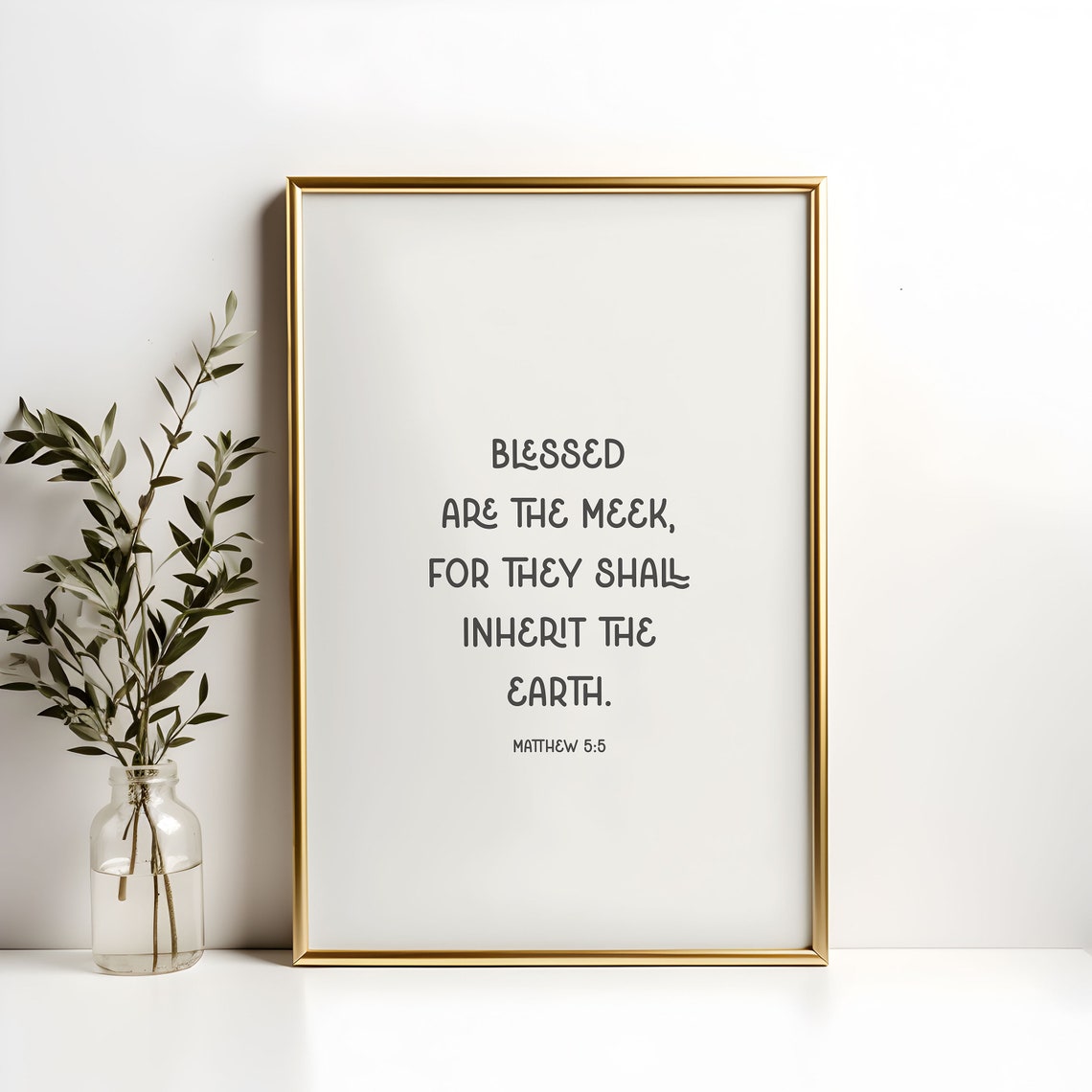 Matthew 5 5 Blessed Are The Meek Gentle Hand Lettered Bible Poster