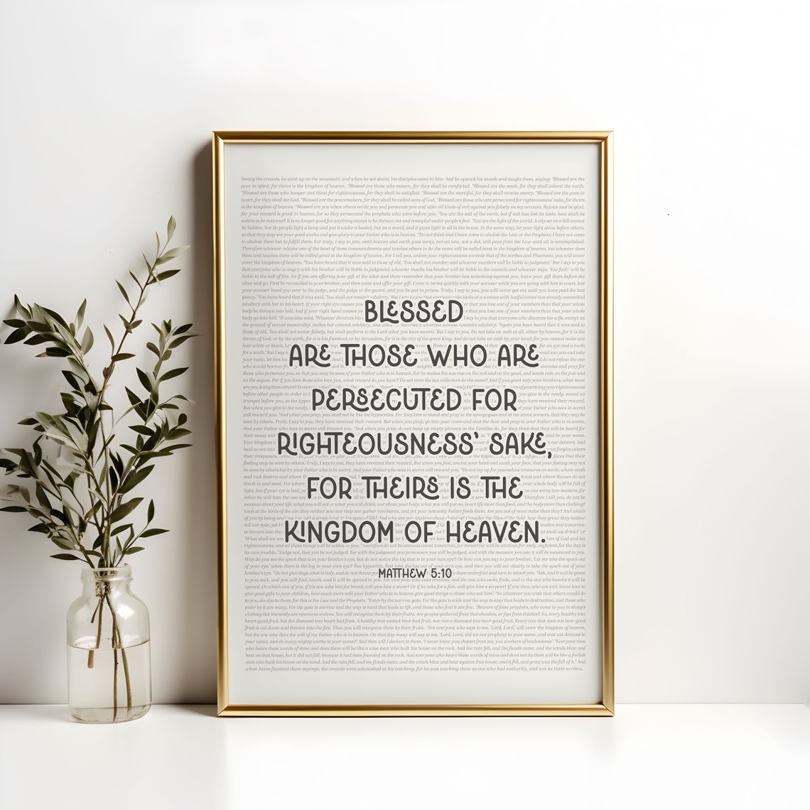 Blessed Are Those Who Are Persecuted For Righteousness Sake Print Matthew 5 10 The Beatitudes Biblical Quotes Bible Verse About Suffering - Image 2