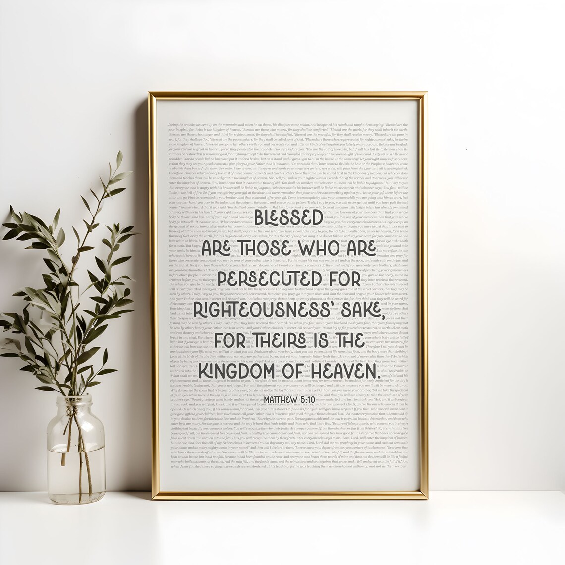Matthew 5 10 Blessed Are The Persecuted Beatitudes Hand Lettered Poster - Image 2
