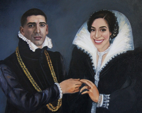 Renaissance Royal Couple Custom Oil Painting Portrait Poster