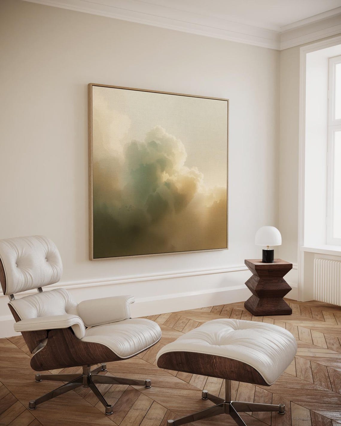 Soft Cloud Mass Warm Light Tones Dreamy Abstract Glow Wall Art