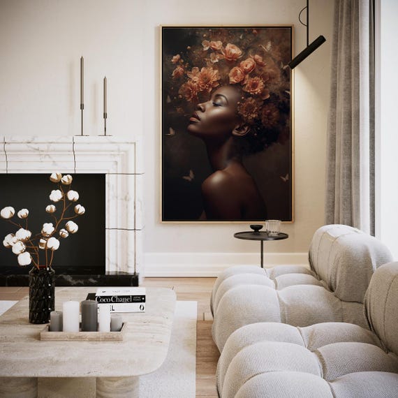 Crown Of Flowers And Butterflies Artwork Wall Art