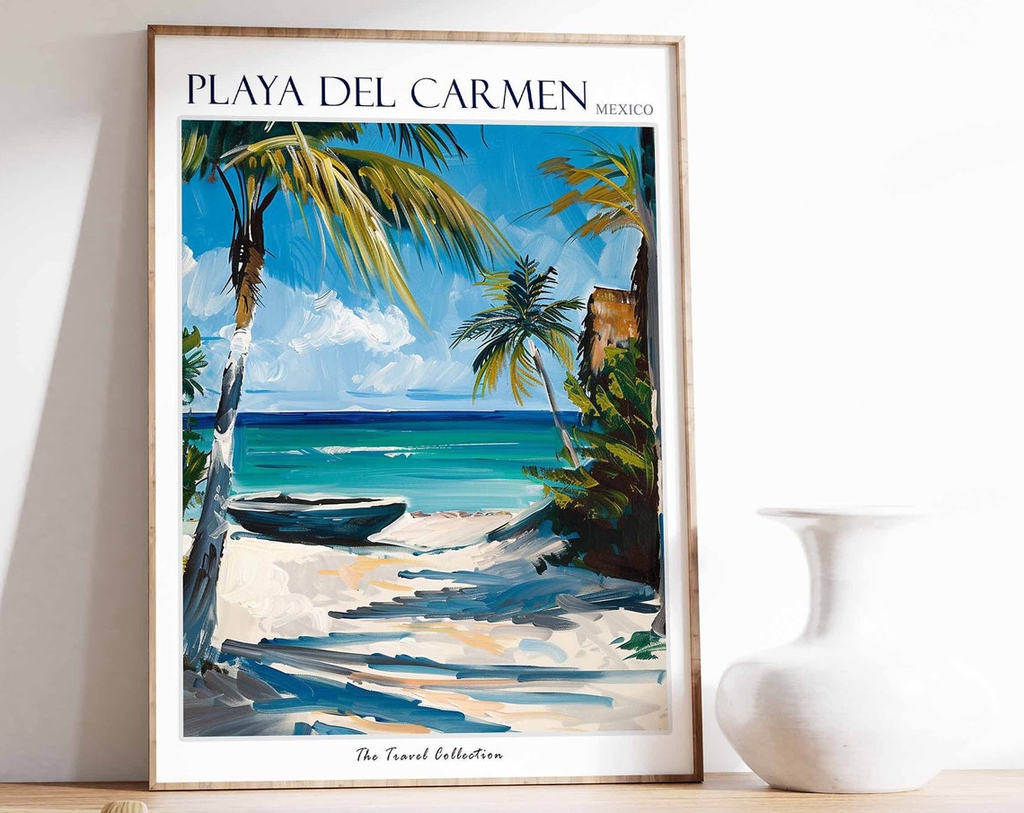 Playa Del Carmen Poster Mexico Travel Print Mexican Decor North America Travel Poster Sea Print Playa Del Carmen Travel Poster