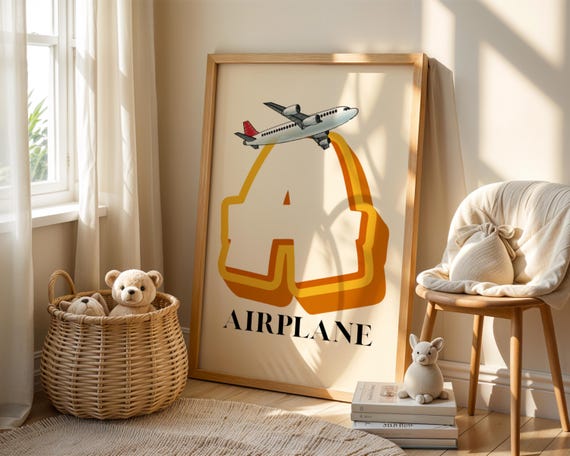 Alphabet A Letter Poster For Preschool And Classroom Decor Educational Wall Vintage Nursery Abc Toddler Letters