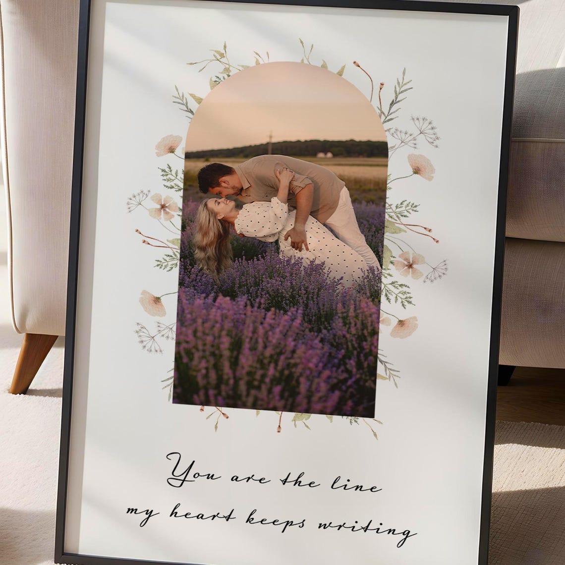 Personalized Couple Photo Romantic Quote Anniversary Gift Poster