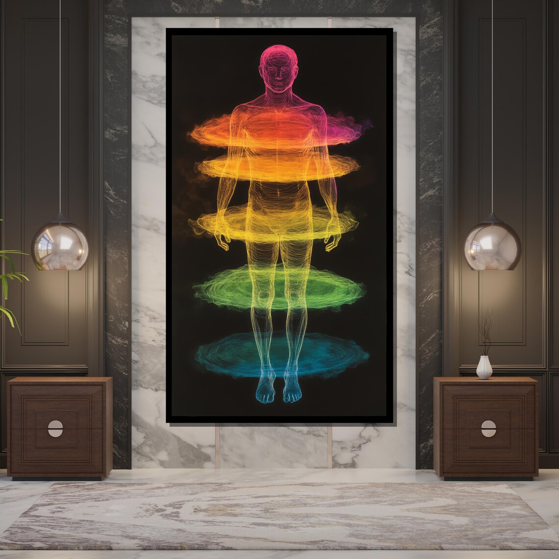 Rainbow Chakra Energy Human Body Aura Spiritual Art Wall Poster - Image 5