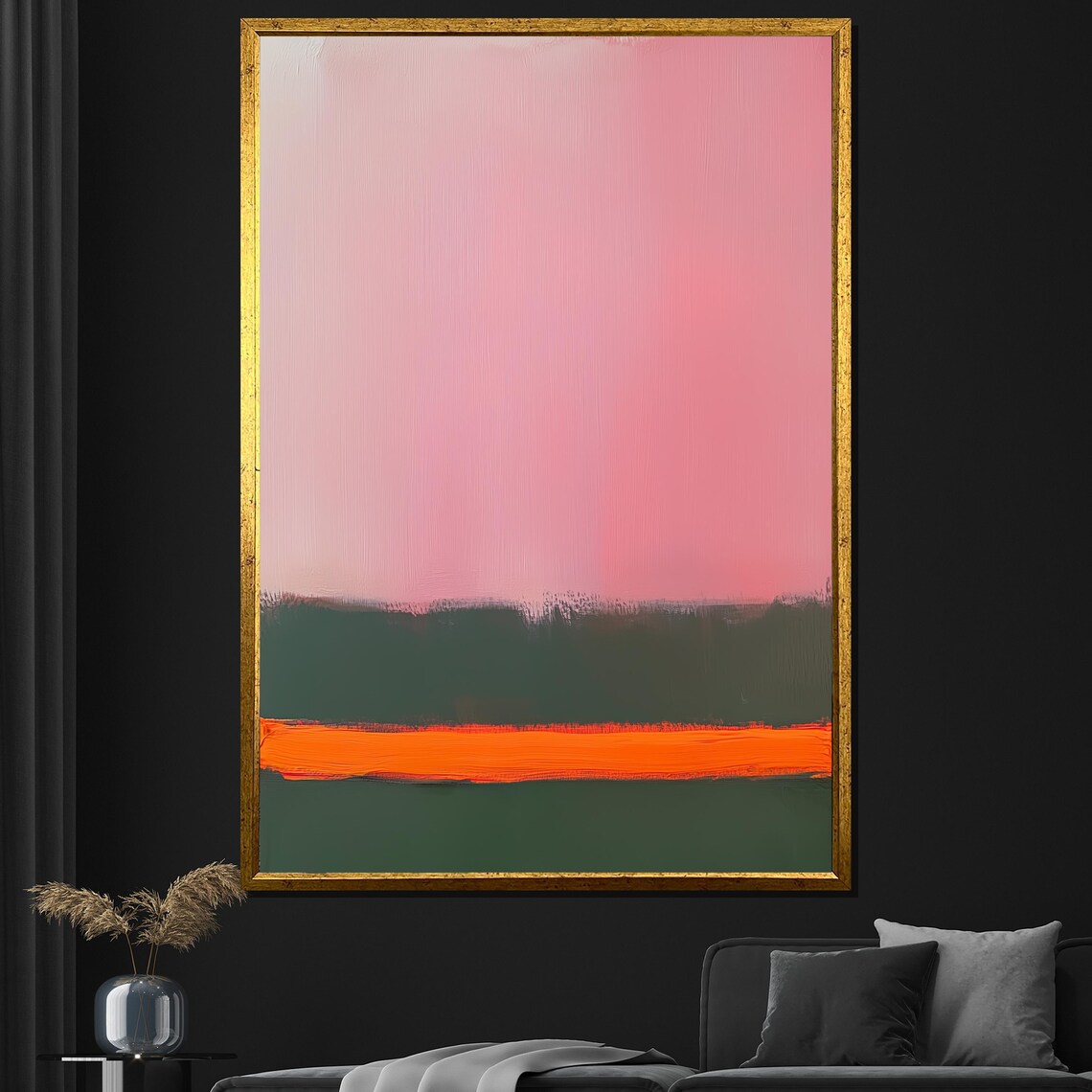 Mark Rothko Painting Pink And Orange Abstract Art Modern Wall Decor Mid Century Gift Large Artwork