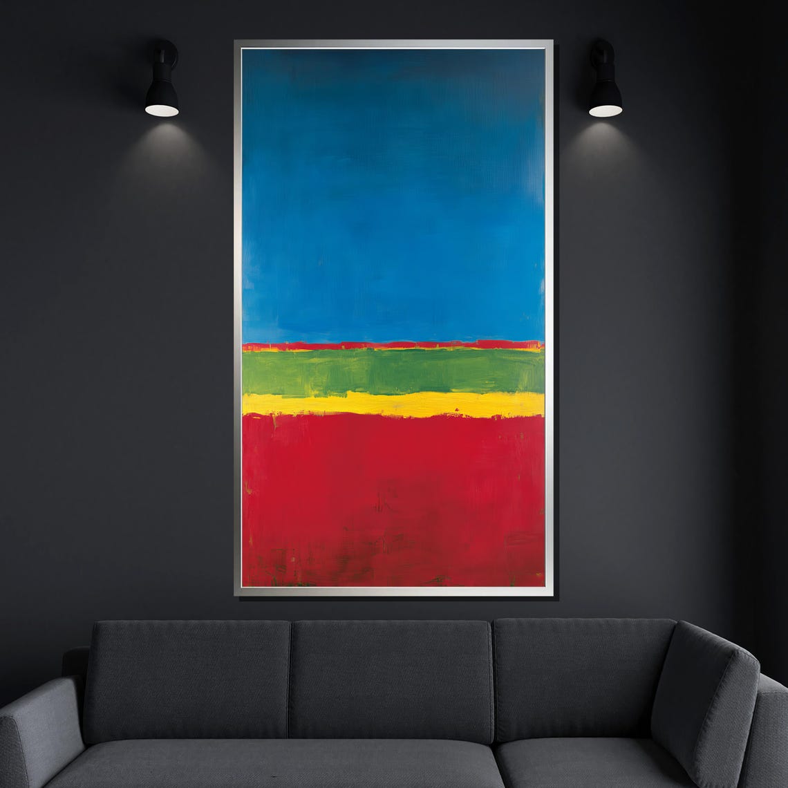 Mark Rothko Bright Blue Green Yellow Red Rainbow Color Field Print - Image 4