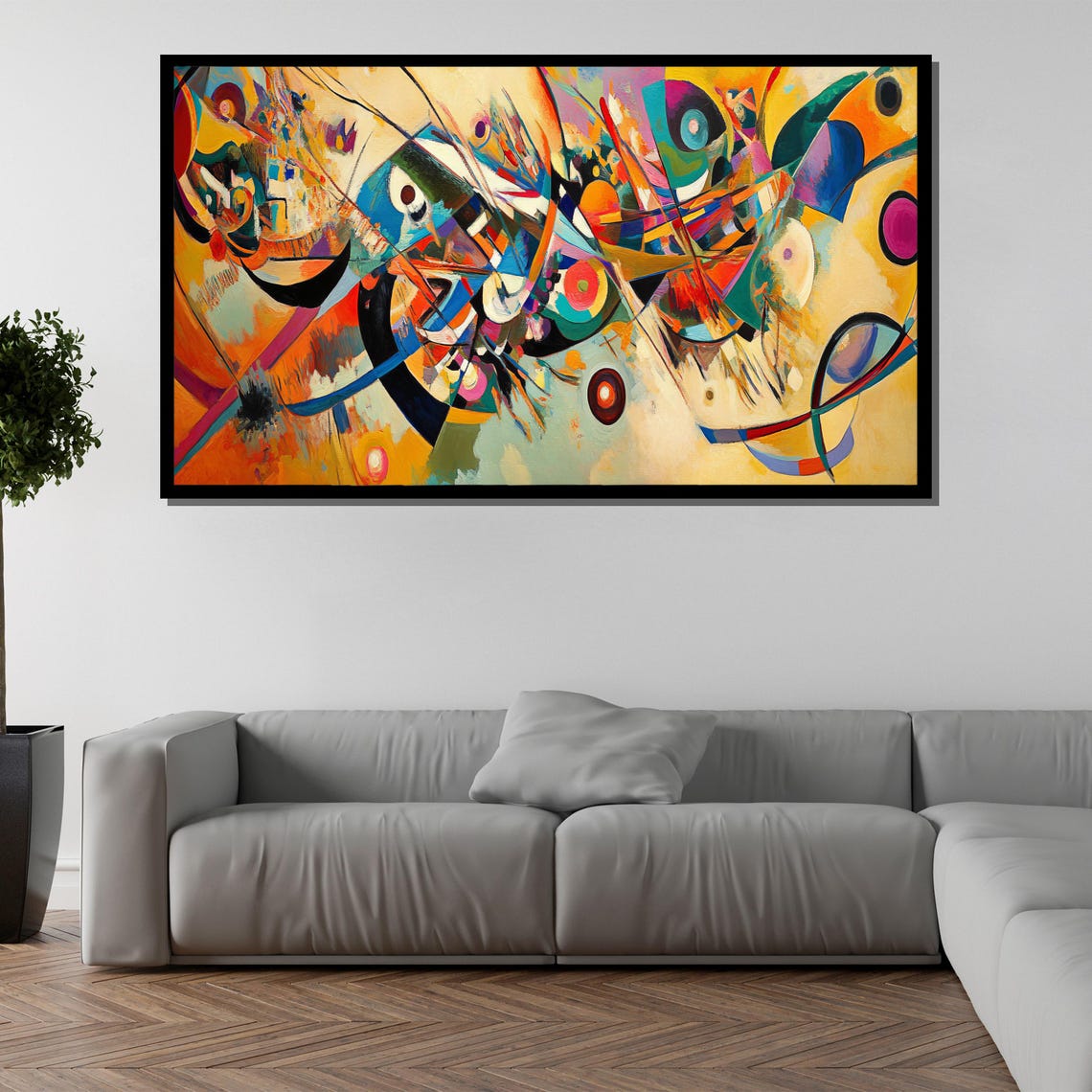 Abstract Geometric Colorful Painting Modern Wall Art Unique Gift For Living Room Bold Home Decor Statement Piece - Image 5